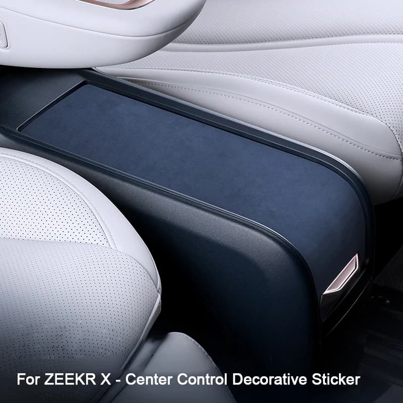 Per ZEEKR X 2023 2024 2025, Super Suede Car Center Control Scatola di immagazzinaggio Pannello di copertura Adesivo Protezione Decalcomania Accessori interni