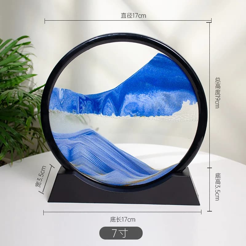 7/12 pollici Moving 3D Sand Art Picture Round Glass clessidra Deep Sea Sandscape In Motion Display cornice di sabbia fluente per la decorazione domestica