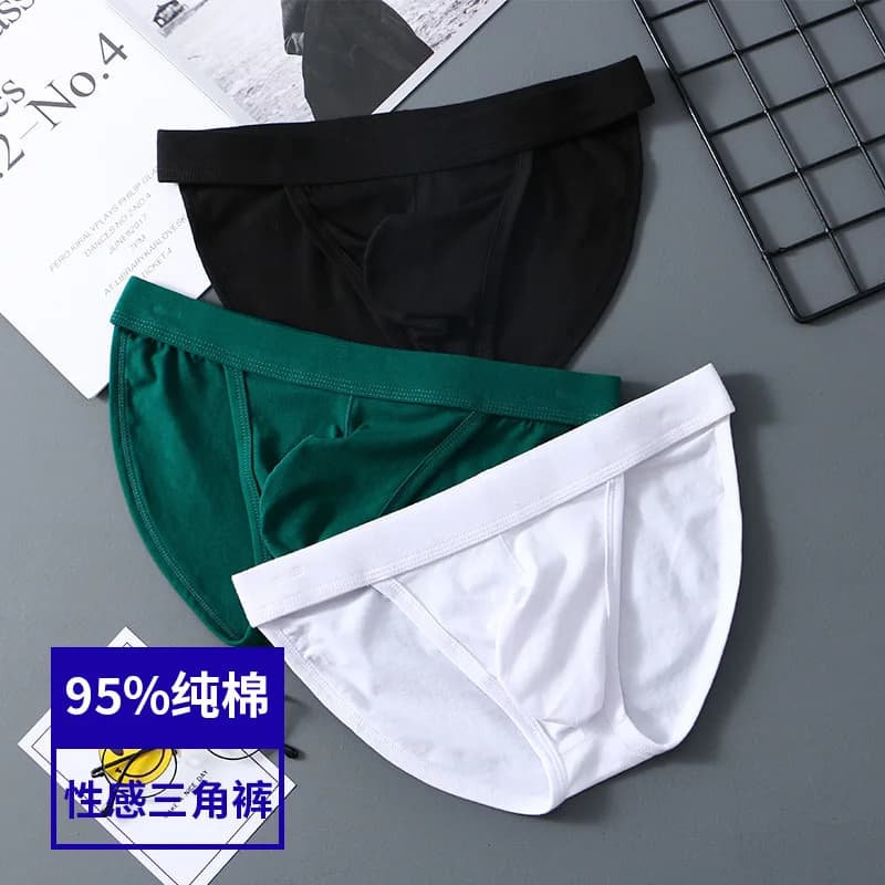 Mutandine da uomo Custodia per pene sexy Slip Homme per uomo Biancheria intima morbida in cotone Mutande senza cuciture traspiranti Slip maschili Sospensorio Cueca