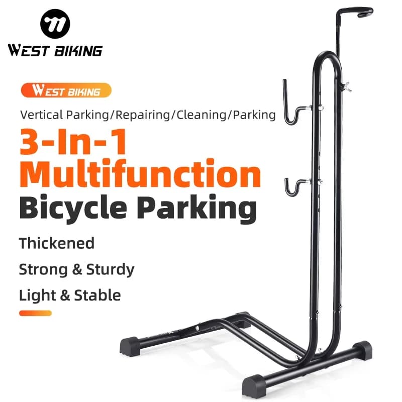 WEST BIKING Portapacchi per parcheggio per biciclette 3 in 1 Portabici multifunzionale per garage per interni Supporto per riparazione manutenzione bici da strada MTB