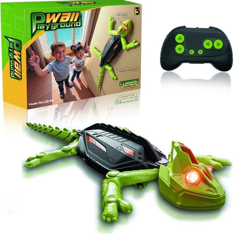 Giocattolo da arrampicata su parete Gecko telecomandato elettrico con occhi a LED Scherzo divertente Lucertola Giocattoli Ragazzi Ragazze Divertimento di Natale Puzzle Regalo