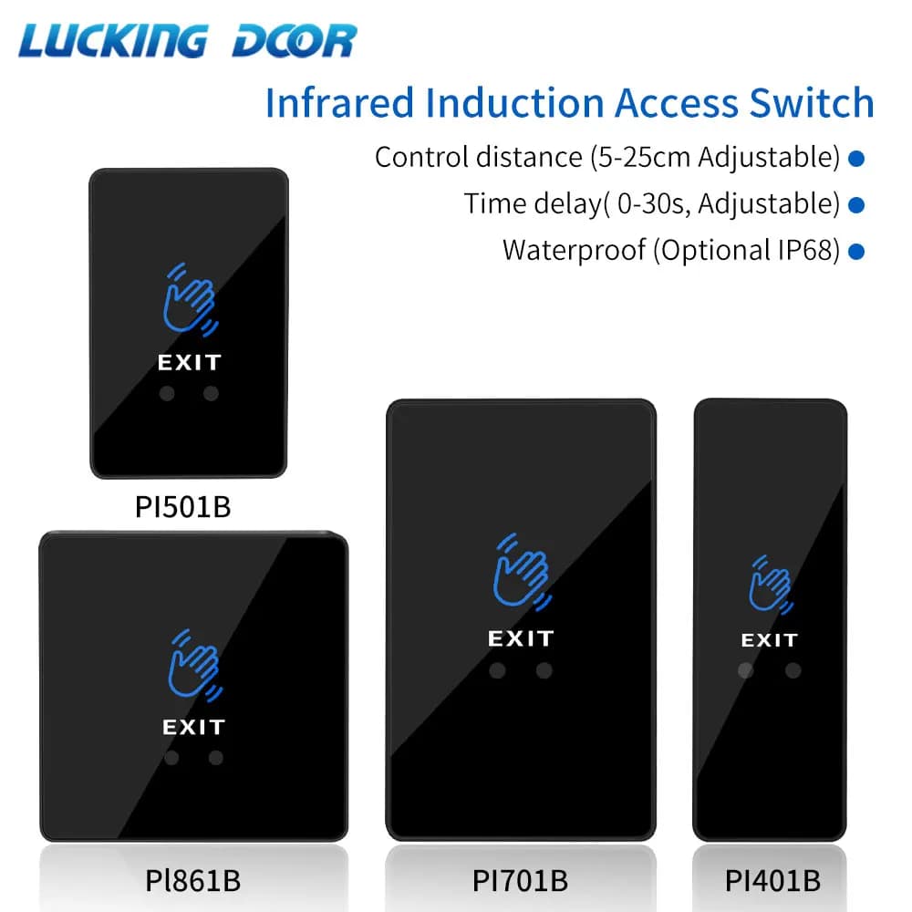 Interruttore del sensore a infrarossi di superficie DC12V 24V interruttori senza contatto senza tocco onda per rilasciare il pulsante di uscita della serratura della porta con indicazione LED