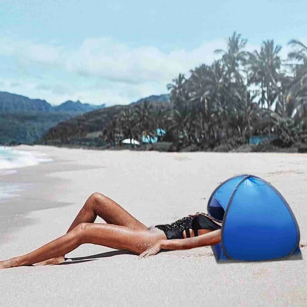 Durable Zippered Beach Sun Shade Portable With Storage Bag Pop Up Canopy Instant Outdoor Beach Tent Beach Camping