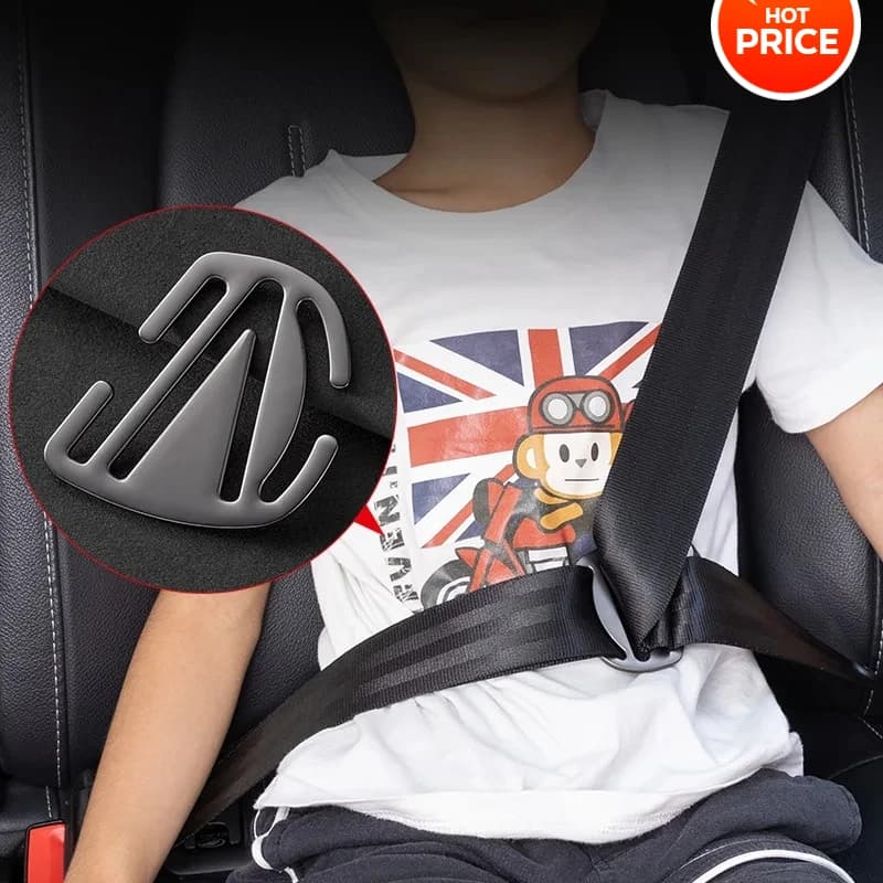 Regolatore universale per cintura di sicurezza per bambini - Posizionatore anti-collo, protezione per le spalle, copertura con fibbia, cuscino per cintura di sicurezza per auto, comfort migliorato