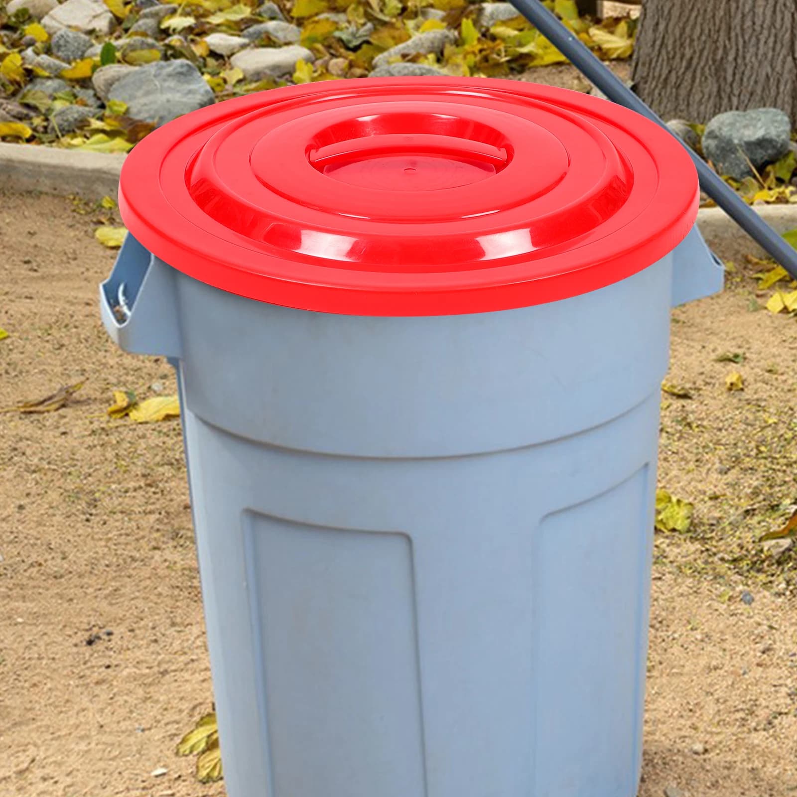 Trash Can Heavy Duty Outdoor Garbage Bin Trash Bag Lid Replacement Cover Replacement For Large Waste Container Plastic