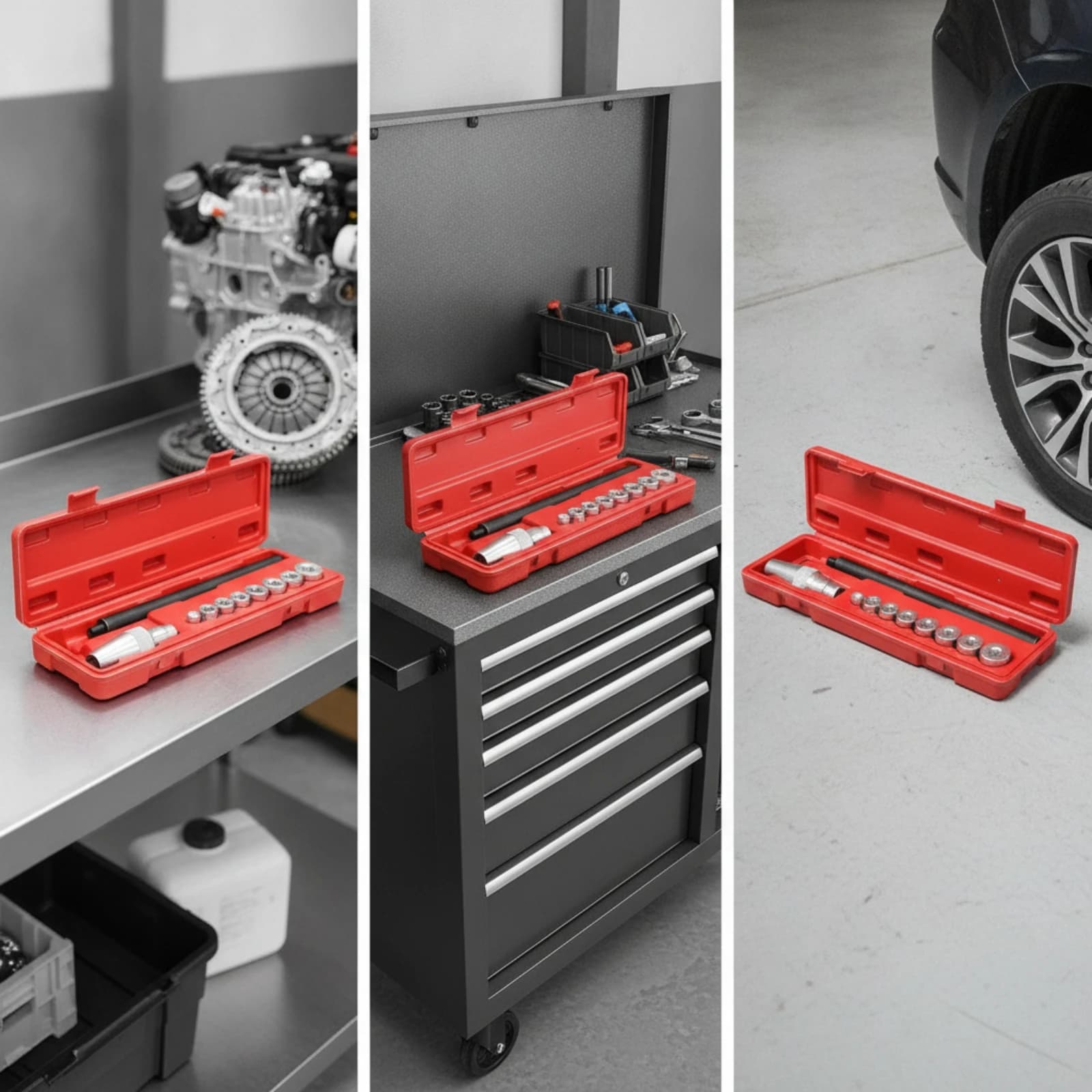 Clutch Alignment Kit with Case Universal Clutch Alignment Tool Precision Heavy Duty for Mechanics, Auto Repair Shop, Garage