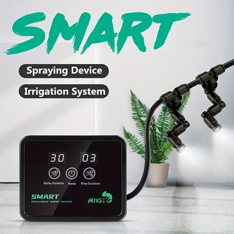 Sistema di spruzzo intelligente Nebbia Foresta pluviale Temporizzazione serbatoio Sistema di spruzzo Kit Reptile Fogger Terrari Umidificatore Timer elettronico