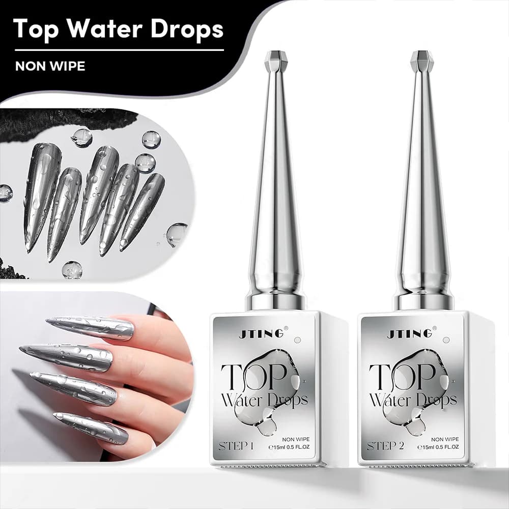 1/2 pz Gel Unghie 3D Effetto Goccia d'Acqua Trasparente, Smalto Gel Effetto Goccia di Pioggia con Strass, Gel Unghie Modellante UV Soak Off &5