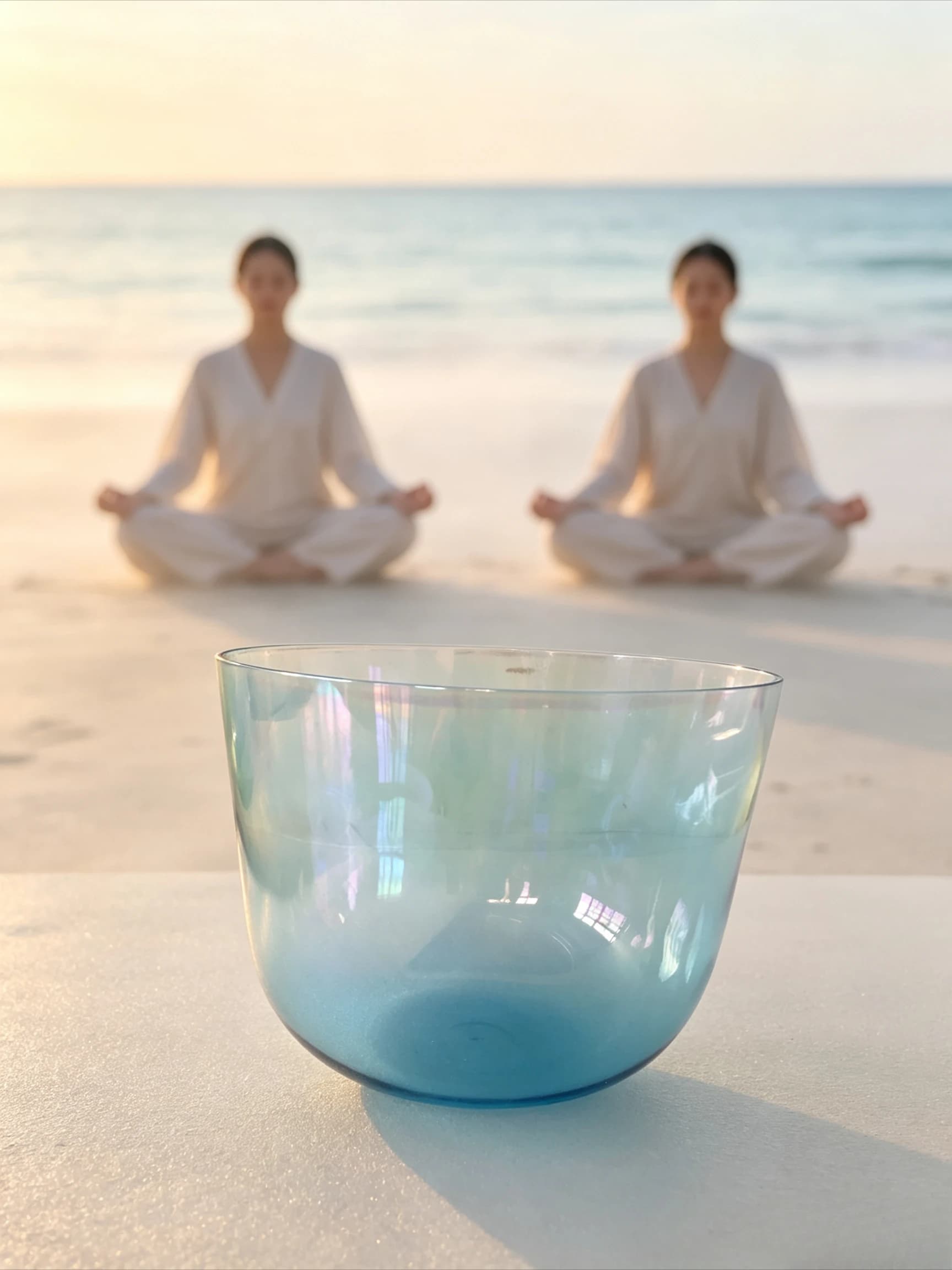 Star Linkup Alchemy magic blue color about 7.25" crystal singing bowl with 3th octave G# note Thyroid chakra in 432hz or 440hz Transparent Iridescent Light Blue Aura Quartz Singing Bowl Throat Chakra Sound Bath Meditation Energy Vibration Healing Bowl