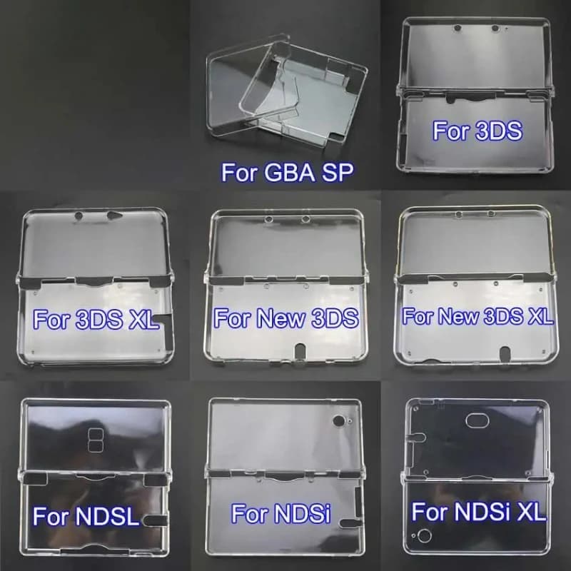 Transparent plastic protective cover, suitable for rigid shells of NDSL, NDSi, new 3DS XL game consoles, GBA SP