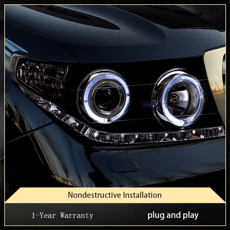 Luci auto per Toyota Land Cruiser 2008-2015 FJ200 LC200 Fari a LED Montaggio Angel Eyes Design Configura Accessori