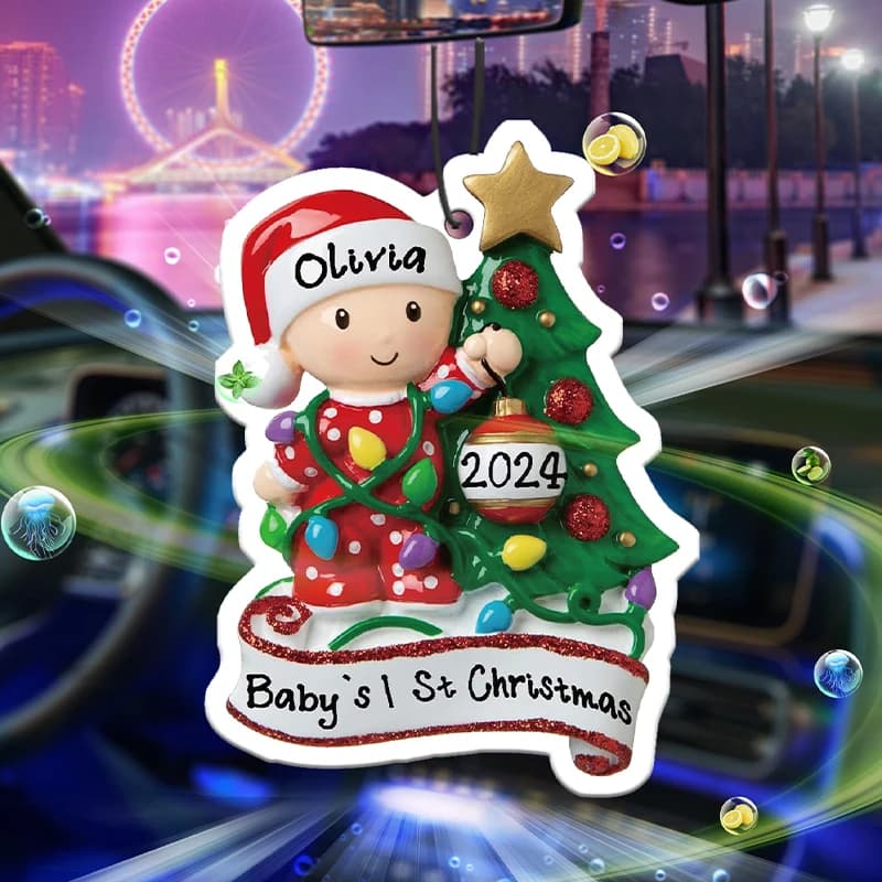 Ciondolo natalizio per bambini, decorazione per albero di Natale 2024, profumatore per auto, profumo per auto, fragranza duratura, pendente.