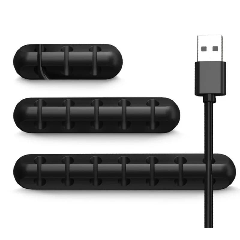 HFES Avvolgicavo USB Organizzatore di cavi da tavolo Clip di gestione Supporto per cavi Organizzatore per cavi Supporto per cavo nero