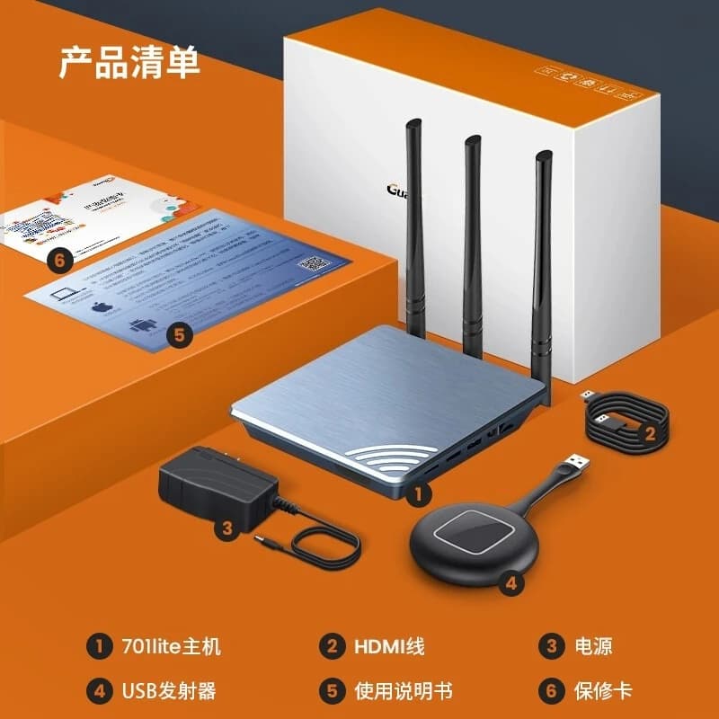 Proiettore per schermo wireless ad alta definizione versione G701Lite 4K, dispositivo per lo stesso schermo del computer del telefono cellulare con dimostrazione della conferenza