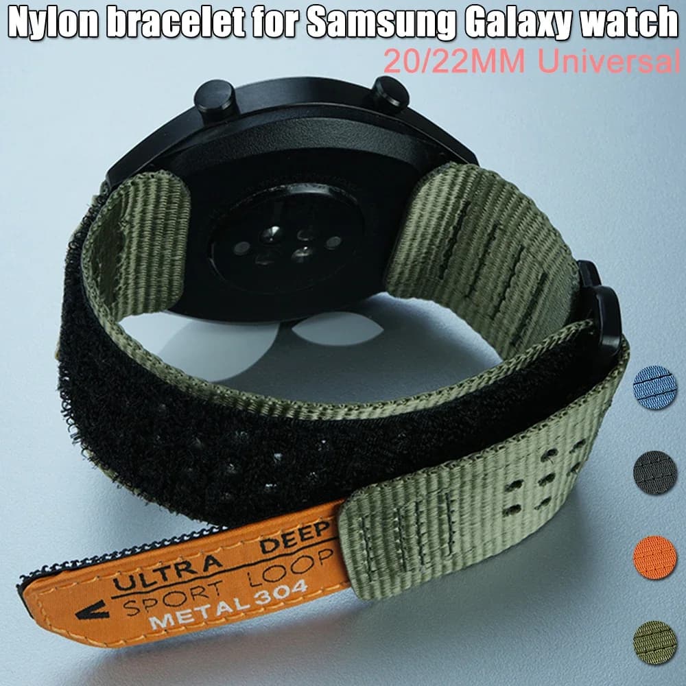 20 22MM Cinturino in nylon senza gap per Samsung Galaxy watch 7/6//5/4 classic 5 Pro 44mm 40 47 Bracciale Trail Loop Galaxy watch 6 4 Band