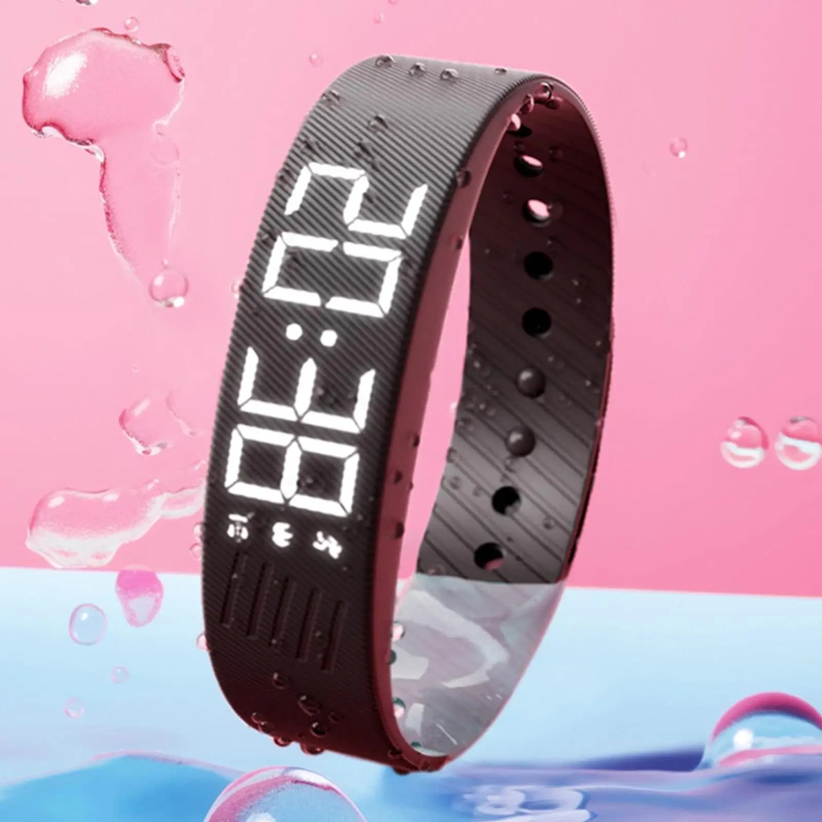Digital Alarm Clock with Vibration, Anti-Snooze, Adjustable Strap, Smartwatch for Children, Women, Men, Bedroom, Sport