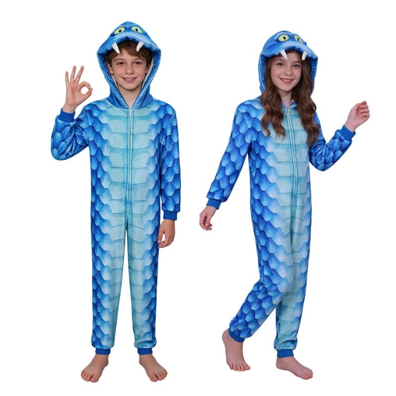 Costume da Cosplay Gary De Snake Zoo, Pigiama in Flanella per Bambini e Adulti, Costumi per Halloween e Carnevale