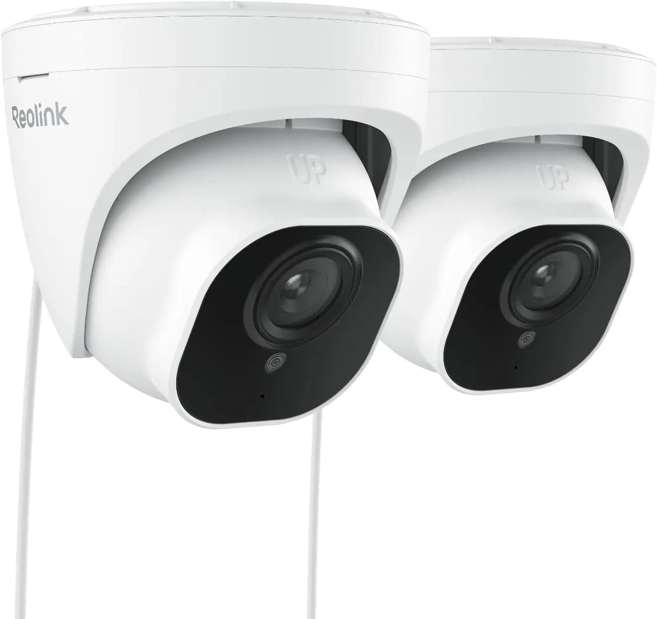 Telecamera di Sicurezza PoE 5MP, Uso Esterno/Interno, Rilevamento Persone/Veicoli/Animali, Visione Notturna, Supporto Scheda SD (Confezione da 2)