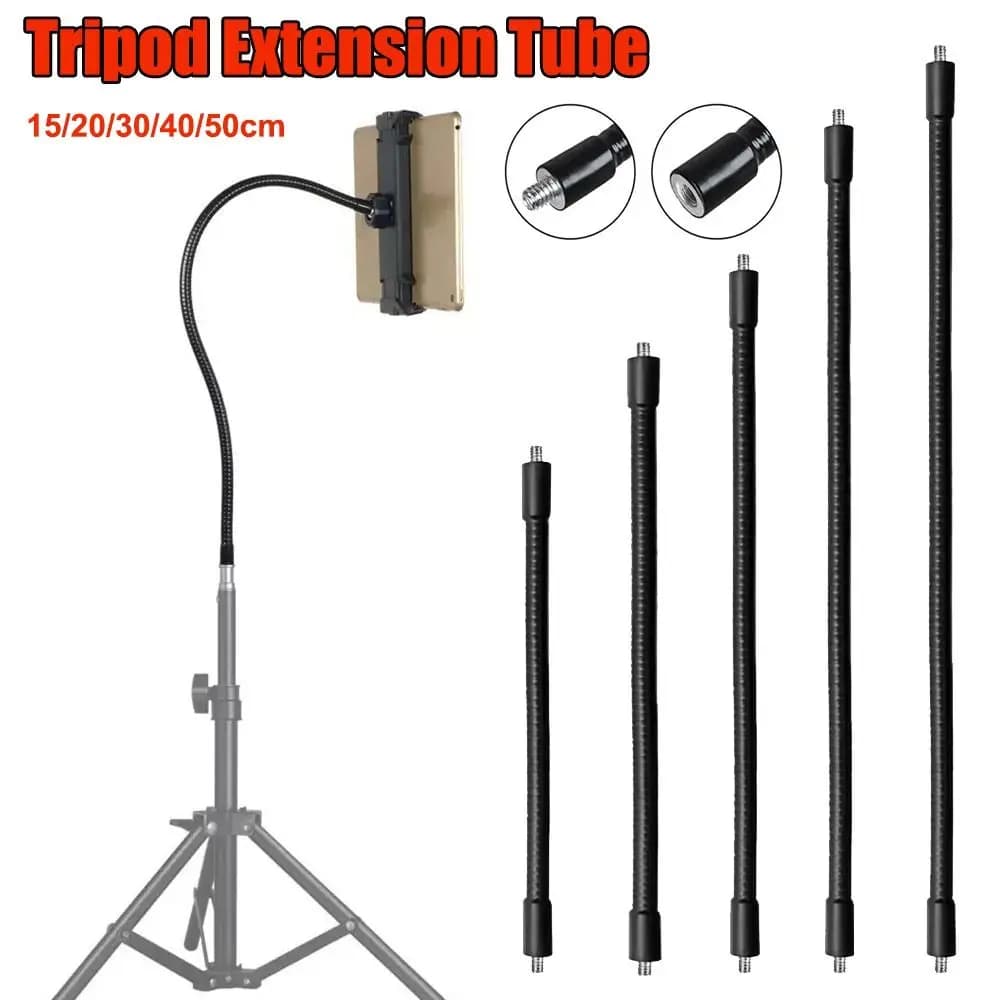 Asta per tubo metallico monopiede in metallo con vite da 1/4 di pollice Tubo di prolunga per treppiede flessibile Accessorio per prolunga per asta leggera Fotocamere reflex