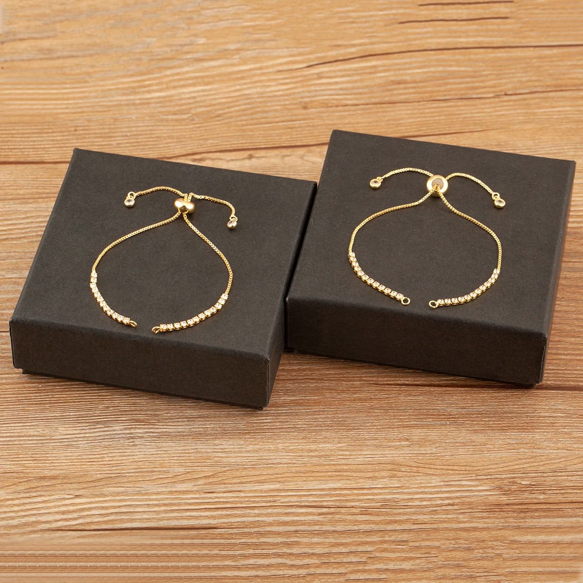 Nidin Hot White Zircone parallelo/verticale Connect 3 pz/lotto braccialetto per le donne accessori di gioielli a catena regolabile all'ingrosso