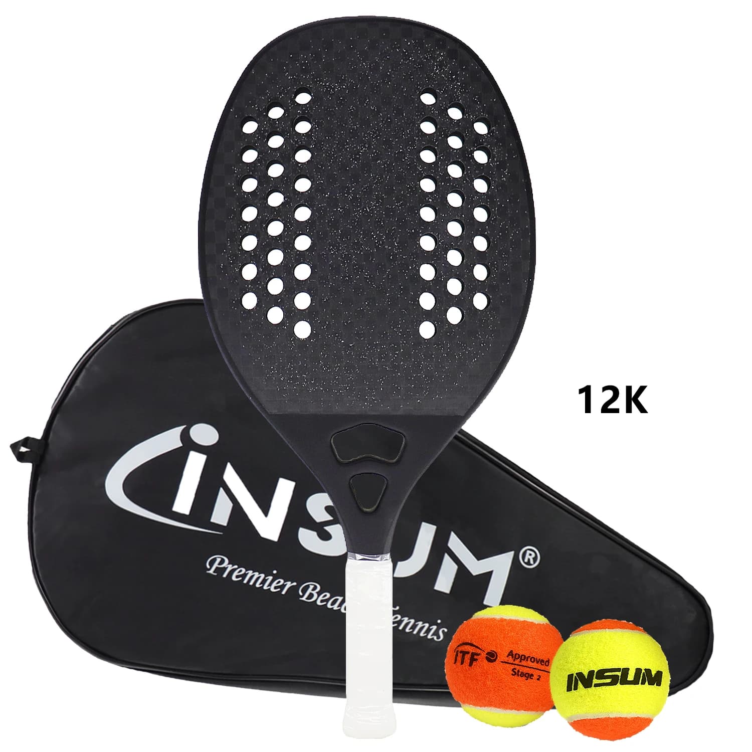 Racchetta da beach tennis 3K/12K/KE Superficie lucida/opaca in fibra di carbonio e nucleo in memory foam EVA per accessori per sport all'aria aperta