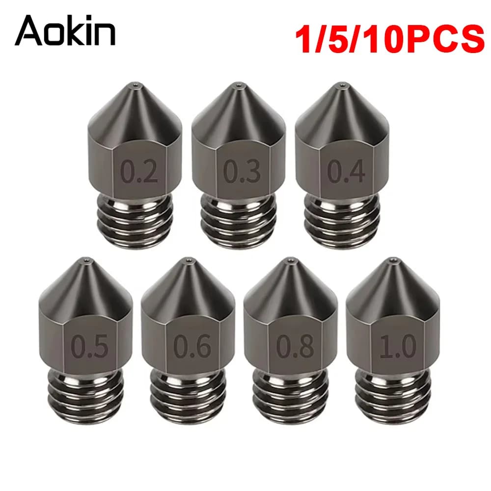 1/5/10PCS MK8 Ugello Aggiornamento Acciaio Temprato 0.4mm Ugello di Stampa per Ender 3 V2 Ender 5 CR10 Stampante 3D Estrusore parti 3D