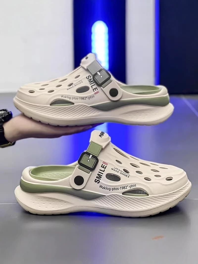 Men's 2026 New Summer Thick Bottom Anti-Slip Deodorant Wear-Resistant Two-Way Wearable Clog Shoes Casual Slip-On Sneakers