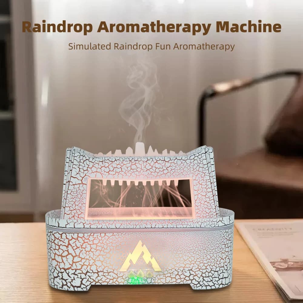 Umidificatore calmante con design a goccia di pioggia Diffusore per aromaterapia ultra silenzioso 2 timer lenitivo per luce colorata Regalo per yoga