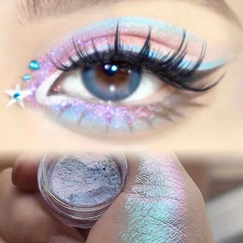 1 scatola di polvere di camaleonte multicromato ombretto glitter per unghie Aurora neon arcobaleno pigmento polvere cromata polvere per sfregamento delle unghie iridescente