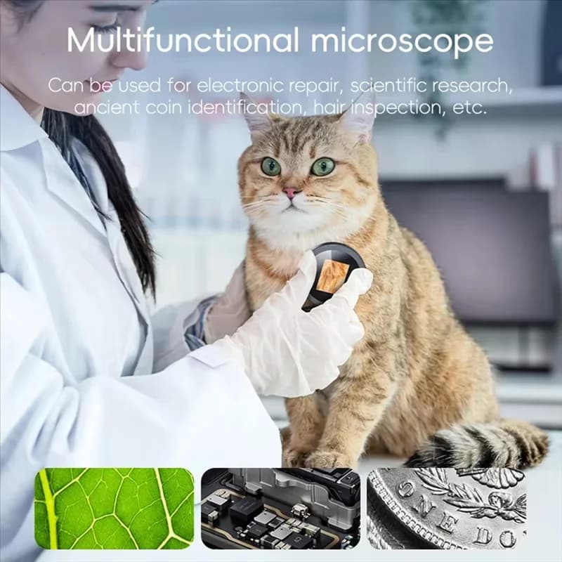 B03B-8 Microscopio portatile digitale a luce LED 500X con lente d'ingrandimento pieghevole con schermo IPS da 2 pollici per la riparazione di orologi di monete elettroniche