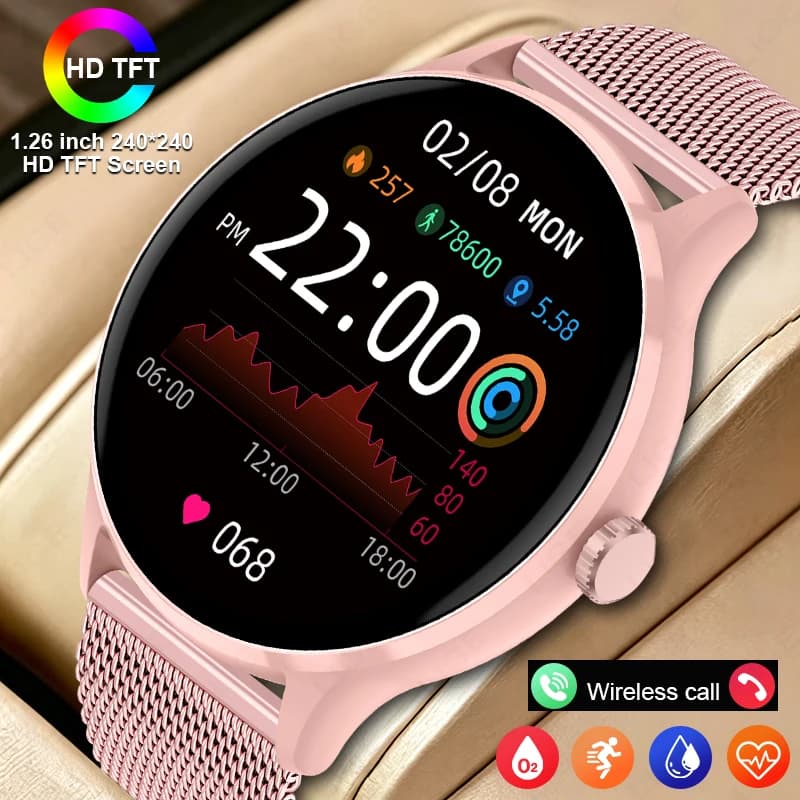 LIGE Waterproof Women's Smart Band Watch Real-time Weather Forecast Men Watches Sports Ladies Smart Watch For Woman Android IOS