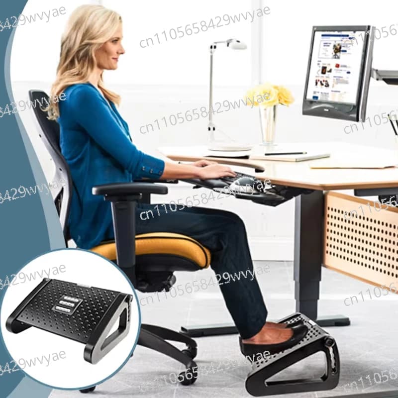 Poggiapiedi da Tavolo con Rullo Massaggiante, Poggiapiedi Ergonomico per Supporto Gambe