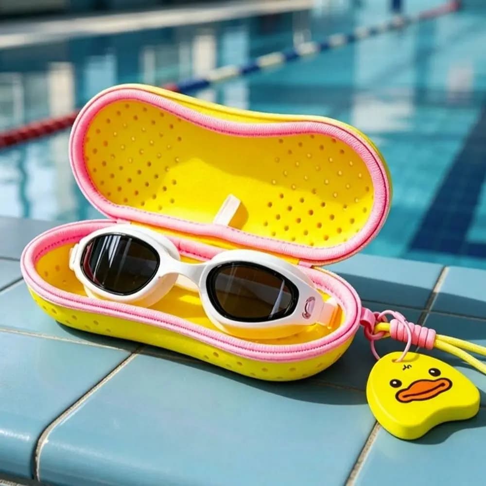 EVA Swimming Goggles Case Quick-dry Drainage Hole Swim Goggles Protective Box Zipper Closure Breathable Goggles Protective Cover