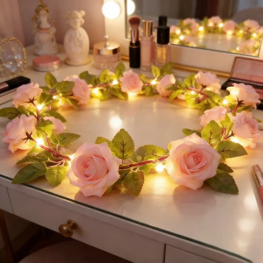Luci a stringa a forma di foglie verdi da 20/50 LED, ghirlanda luminosa a batteria per matrimoni, Natale, casa, camera da letto, parete, patio, giardino