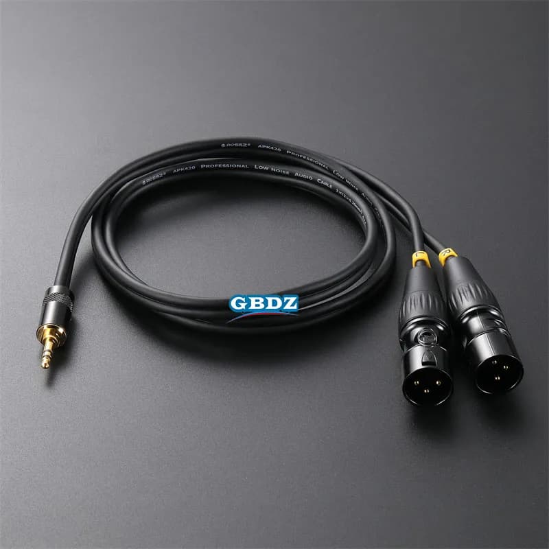 3.5mm to Dual XLR Male Audio Cable Gold Plated Stereo for Laptop Speaker Mixer Speakers Amplifiers Microphone Audio