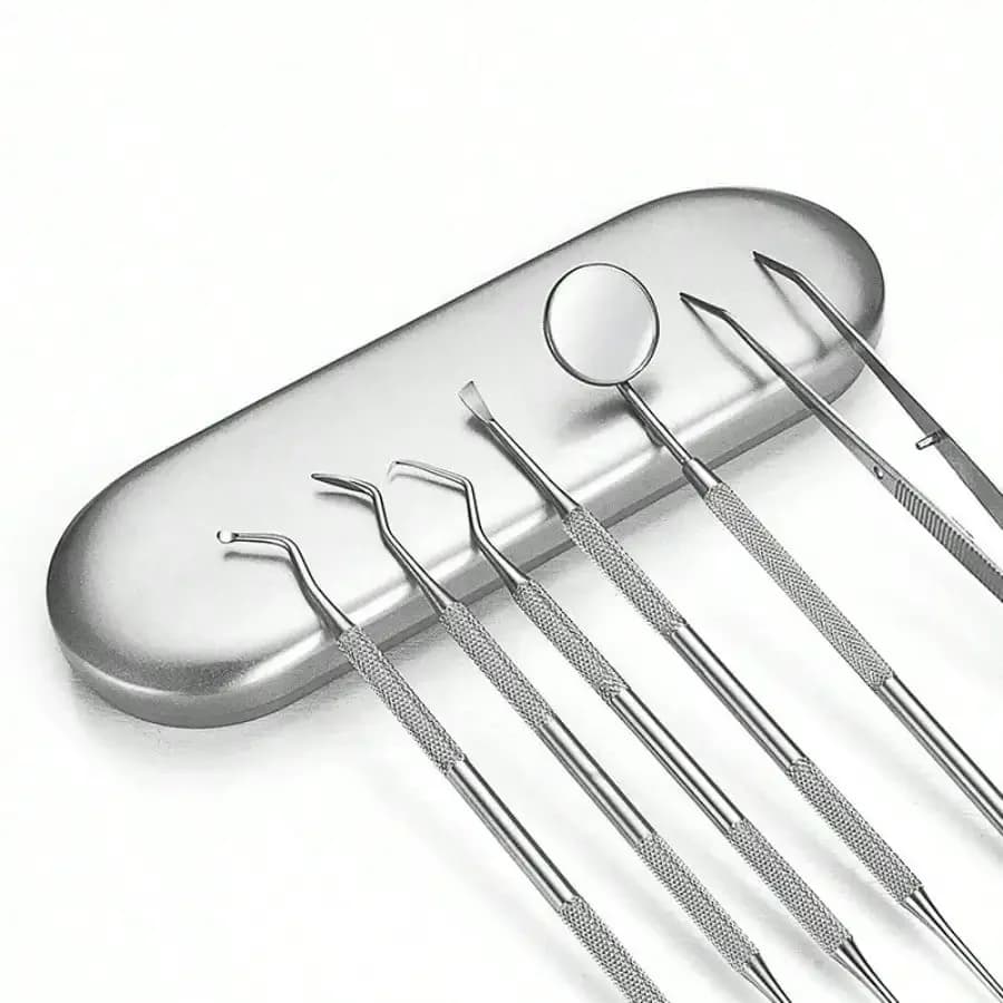 3/4/5/6/8pcs In Acciaio Inox Dentista Strumenti Puliti Specchio Dentale Doppia Sonda Zappa Detergente Dente Strumento Dentale Prodotti Kit di Igiene Orale