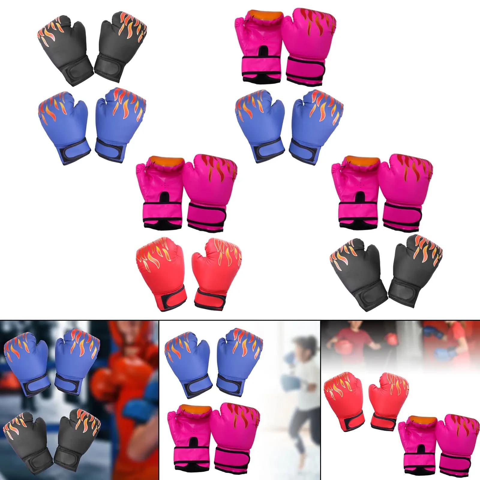 Guantoni da Boxe per Bambini in Pelle PU Imbottiti, Guanti Sportivi per MMA, Muay Thai, Kickboxing, Regalo di Compleanno ed Esercizio in Palestra
