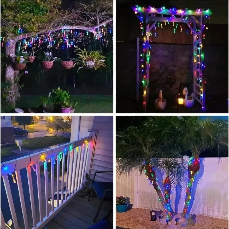 Garden Xmas Party Decor Solar Fairy Lights 5M 20LED Water Droplet Design Waterproof Outdoor Hanging String Lamp