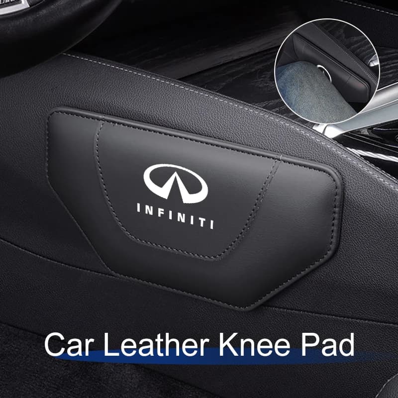 Ginocchiera in pelle per auto Cuscino interno confortevole per Infiniti Q50 FX35 Q30 G37 Q70 QX70 G35 Q60 QX50 QX60 QX80 QX30 JX35 G25