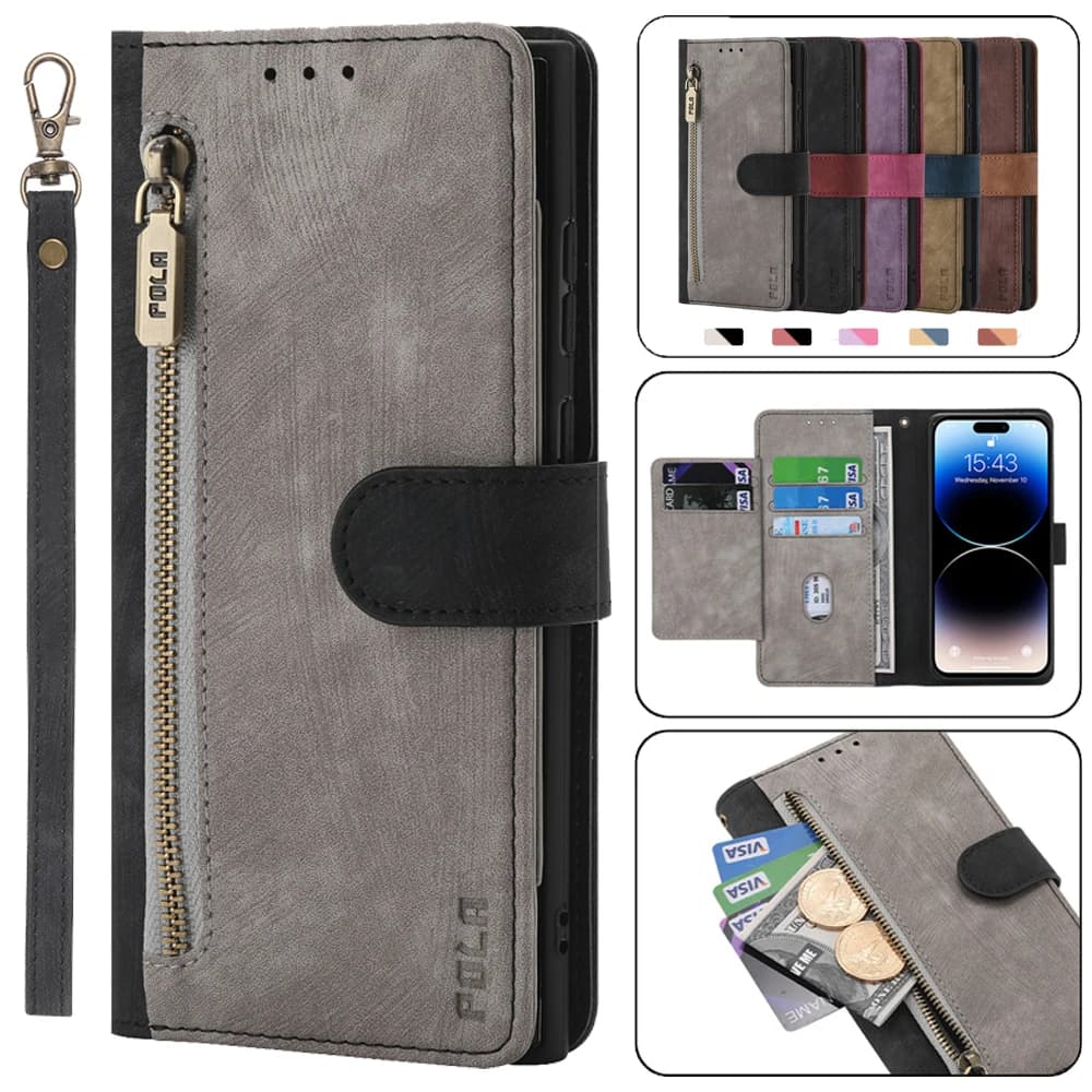 Pura 70 Ultra 5G 2024 portafoglio con cerniera in pelle RFID Book Case per Huawei Pura 70 Pro Plus Luxury Cover Pura 70 Pro 70 Ultra Funda