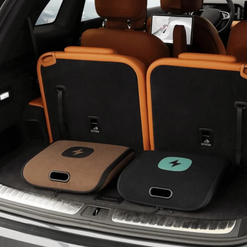 Multifunctional Portable EV Charging Cable Storage Bag, Premium Suede Wear-resistant Car Organizer, Universal for Most EV Models