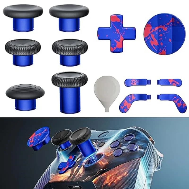 For Xbox Elite Series 2 controller 14 in one kit, equipped with 6 premium metal thumb sticks to enhance gaming experien