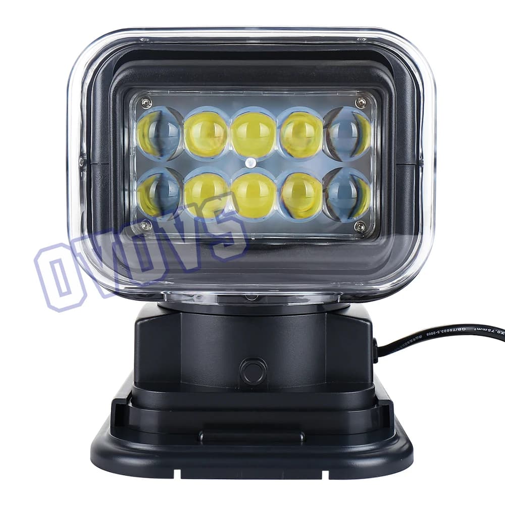 OVOVS 360o Ruota telecomando Luci di ricerca a LED Fascio spot da 50 W con base magnetica Lampade di guida per auto fuoristrada ATV
