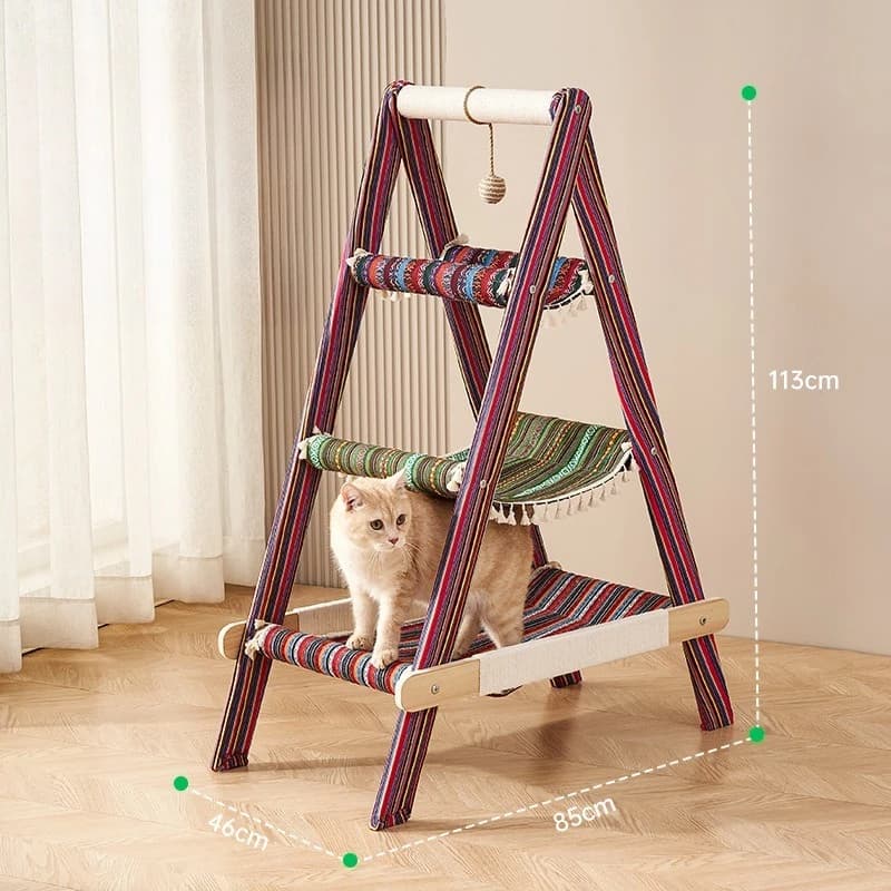 Multi layer hammock cat climbing frame, jute blanket hammock, multi-layer cat bed, cat scratch ball, cat scratch column