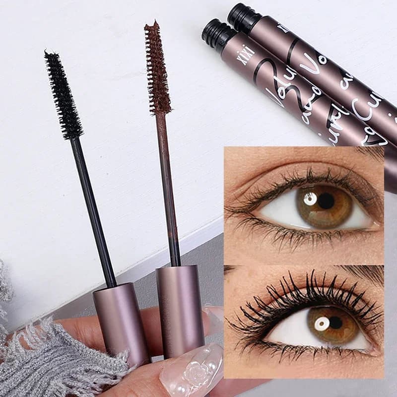 5D Silk Fiber Harvesting Mascara Waterproof Anti-Sweet Fast Drying Black Brown Eyelash Mascara Thick Cosmetic Makeup