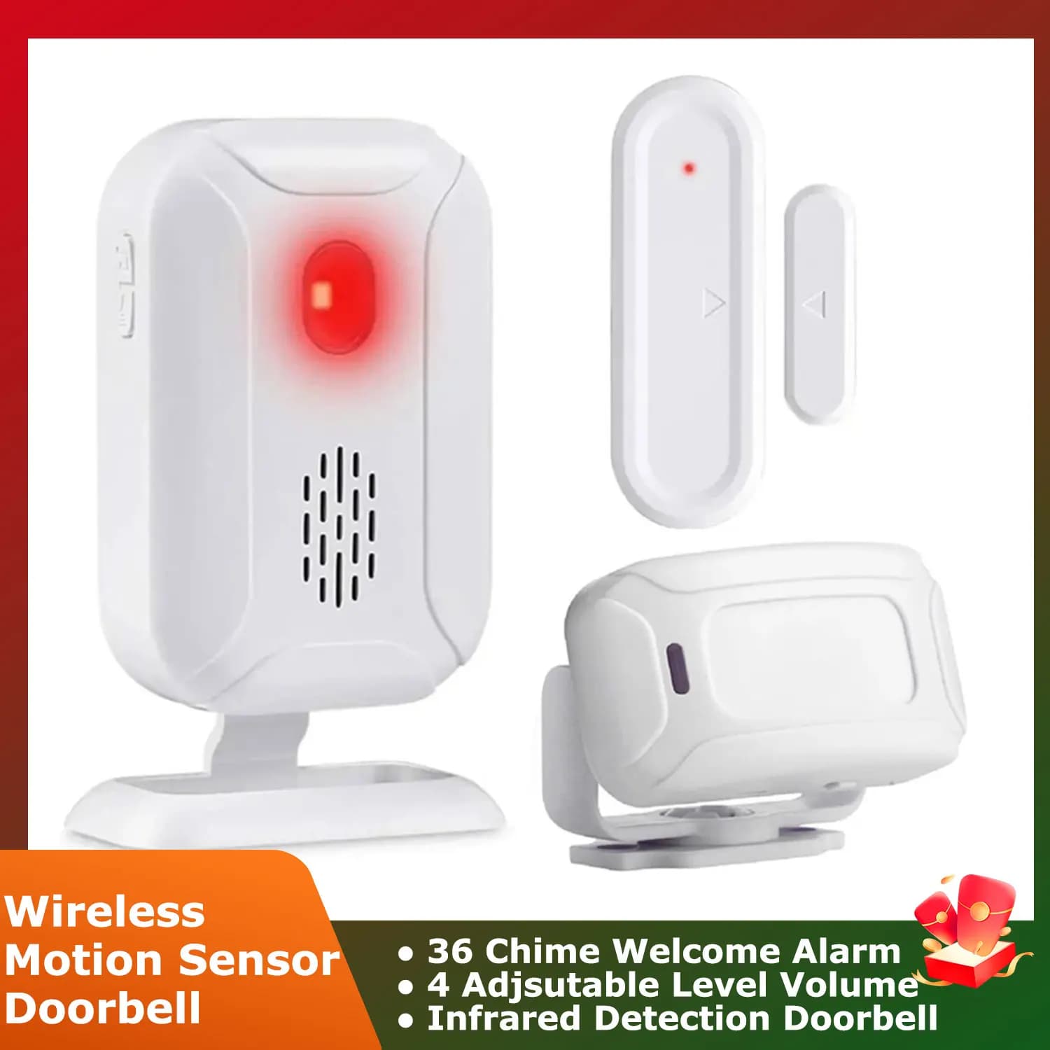 36 campanelli campanello di benvenuto porta aperta/chiusa allarme rilevatore di sensore di movimento PIR vita intelligente allarme domestico protezione di sicurezza interna ​