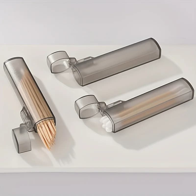 Portable plastic toothpick case: transparent toothpick holder for outdoor travel, kitchen and restaurant supplies