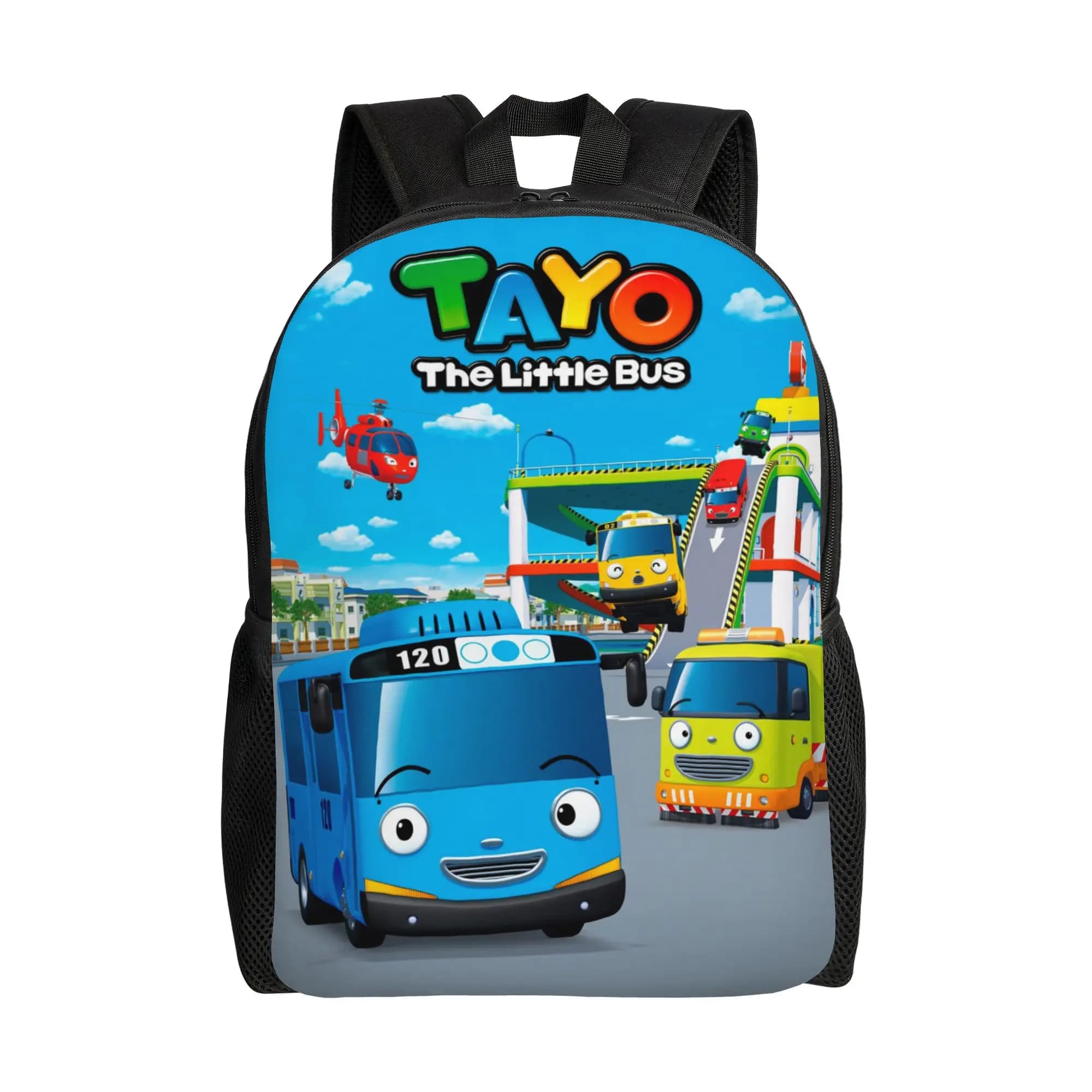 Zaino Tayo The Little Bus per uomo e donna, borsa a tracolla per laptop con tasca, stile coreano, per scuola superiore e lavoro
