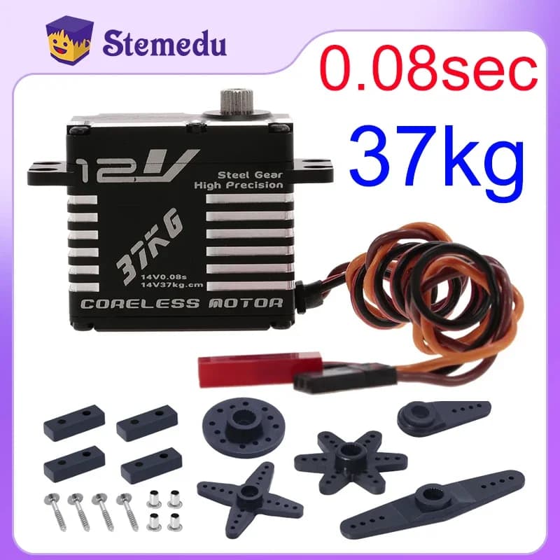 JX RC Car Drone Servo CLS-12V7337 37KG 180 Gradi In Acciaio CNC Digitale Standard Motore Coreless per Elicottero Barca Aereo Robot