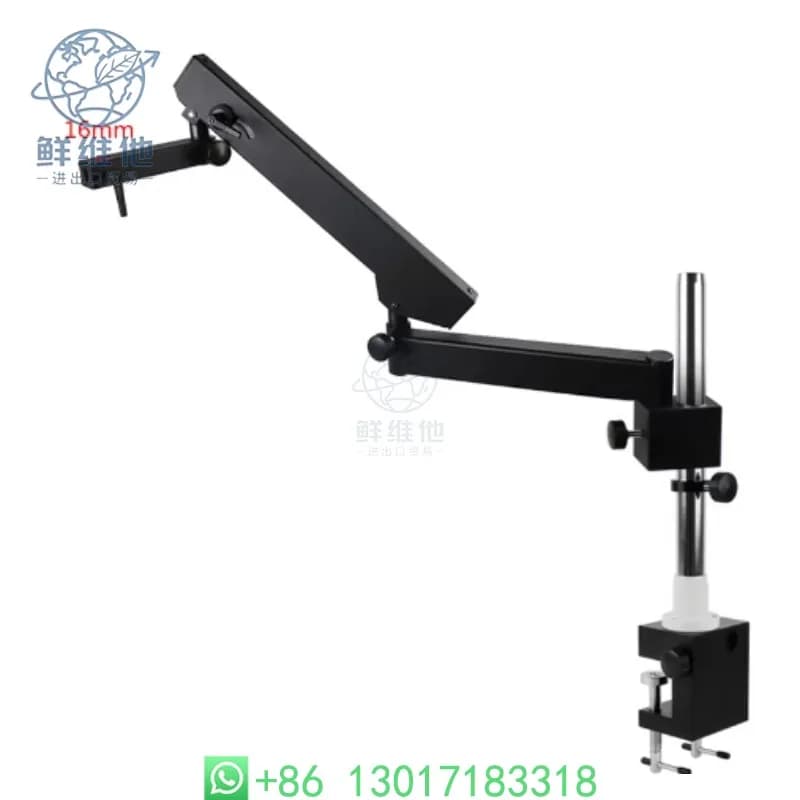 Supporto di Fissaggio da 76 mm con Morsetto a Colonna da 25 mm/32 mm su Braccio Oscillante per Microscopio Stereo Trinoculare/Binoculare - Supporto Stabile